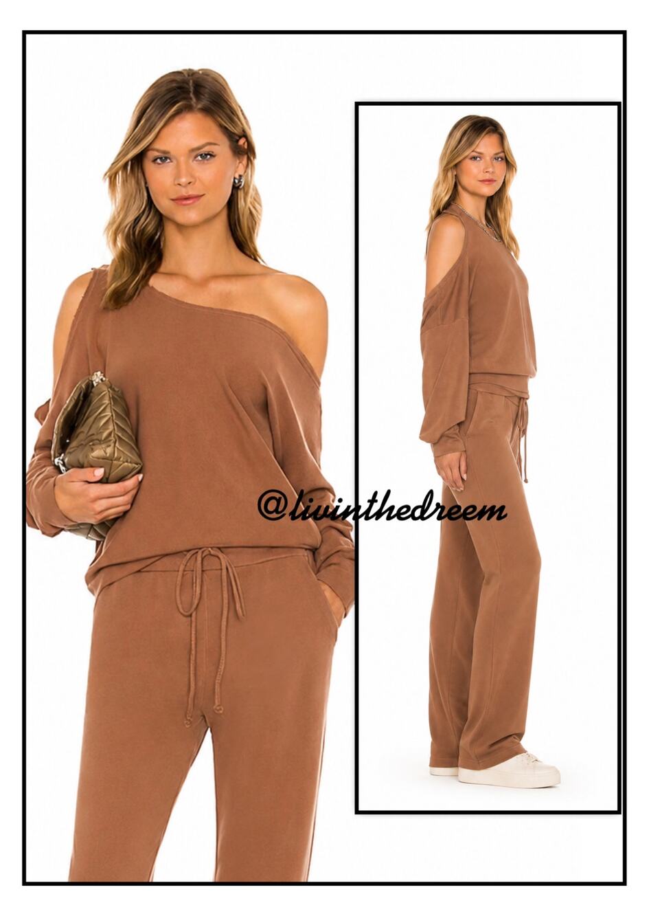 Lanston One Shoulder Pullover in Pecan SZ L $139